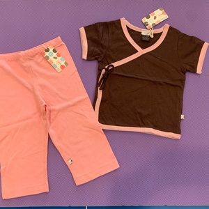 Babysoy Girl Gift Set Kimono Tee/Pants 12-18 months